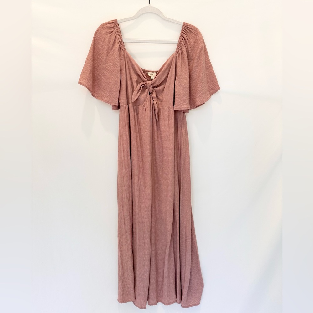 Dusty Rose Midi Maternity Dress